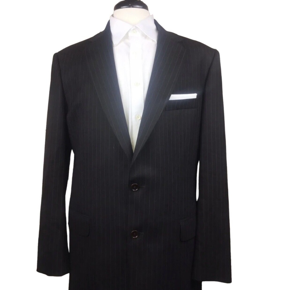 42L Brooks Brothers Men’s Brown Pinstripes Blazer Suit Jacket